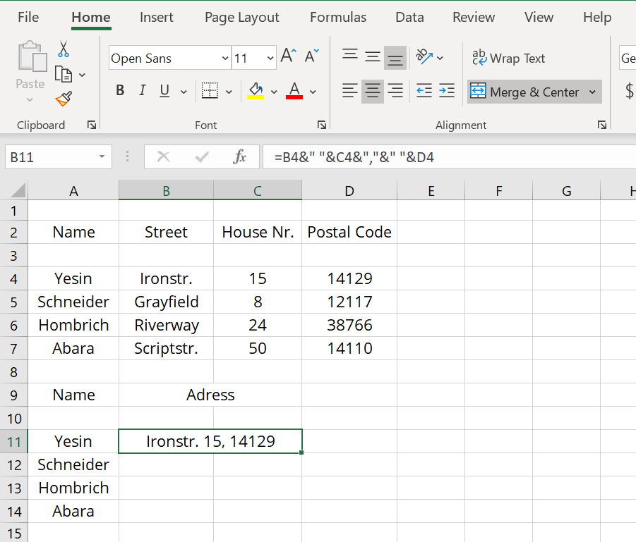 How to merge cells in Excel | Combine columns in a few simple steps - IONOS