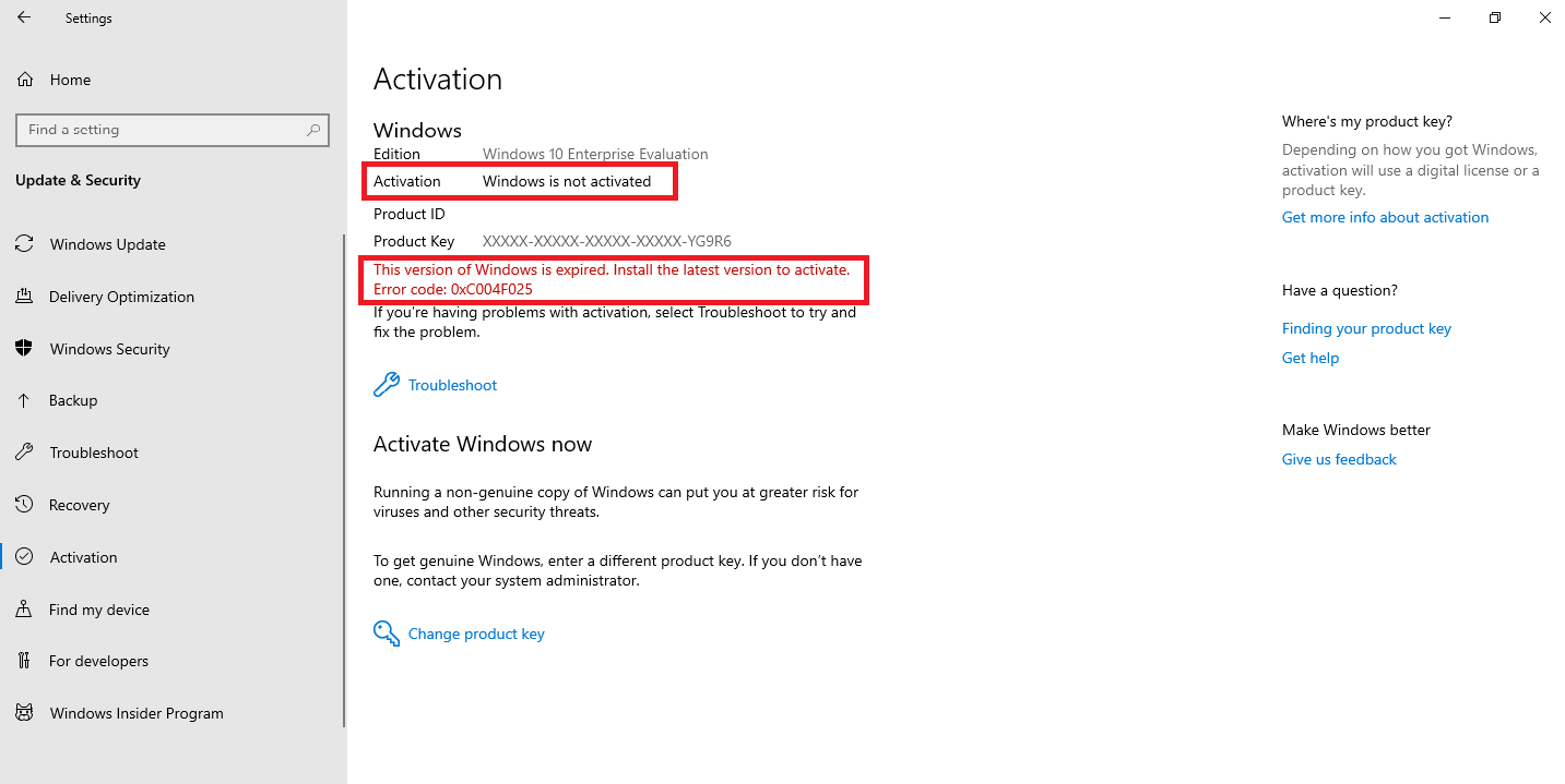 Windows 10 Activation Error Code 0xC004C008