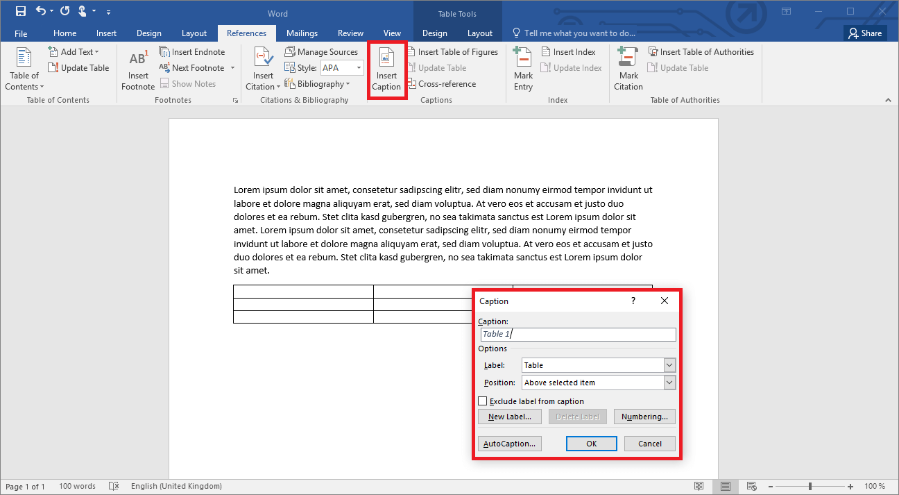 How To Insert A Table Of Figures In Word In A Few Simple Steps Ionos 