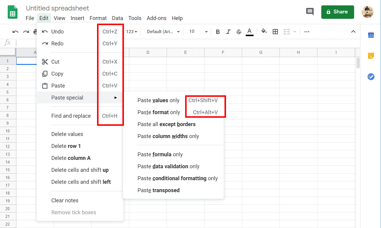 Google Sheets Keyboard Shortcuts For PC And Mac IONOS