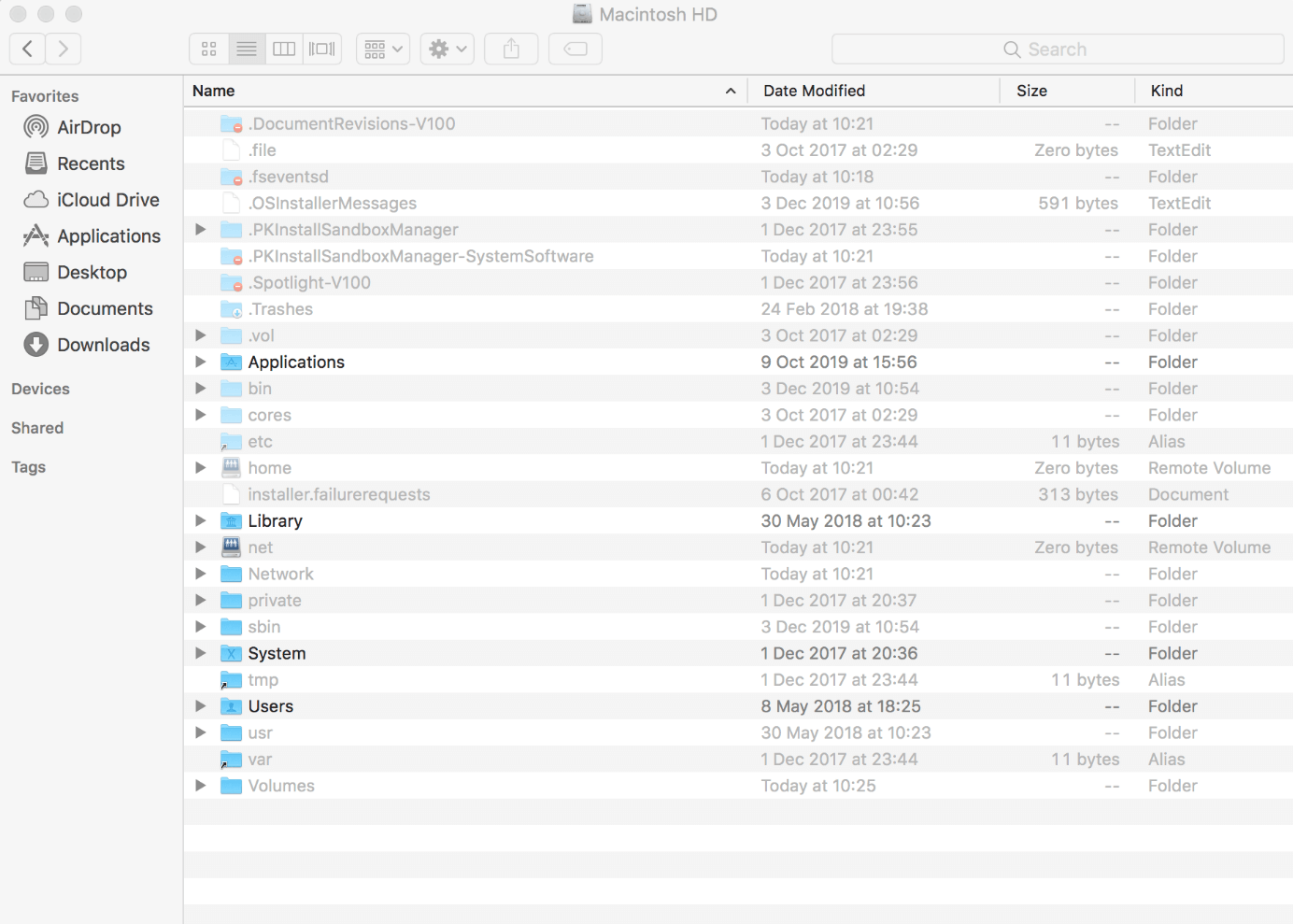 mac hidden files view