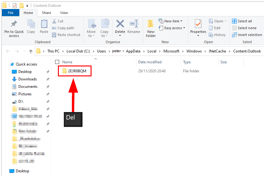 clear cache in outlook 2016 windows