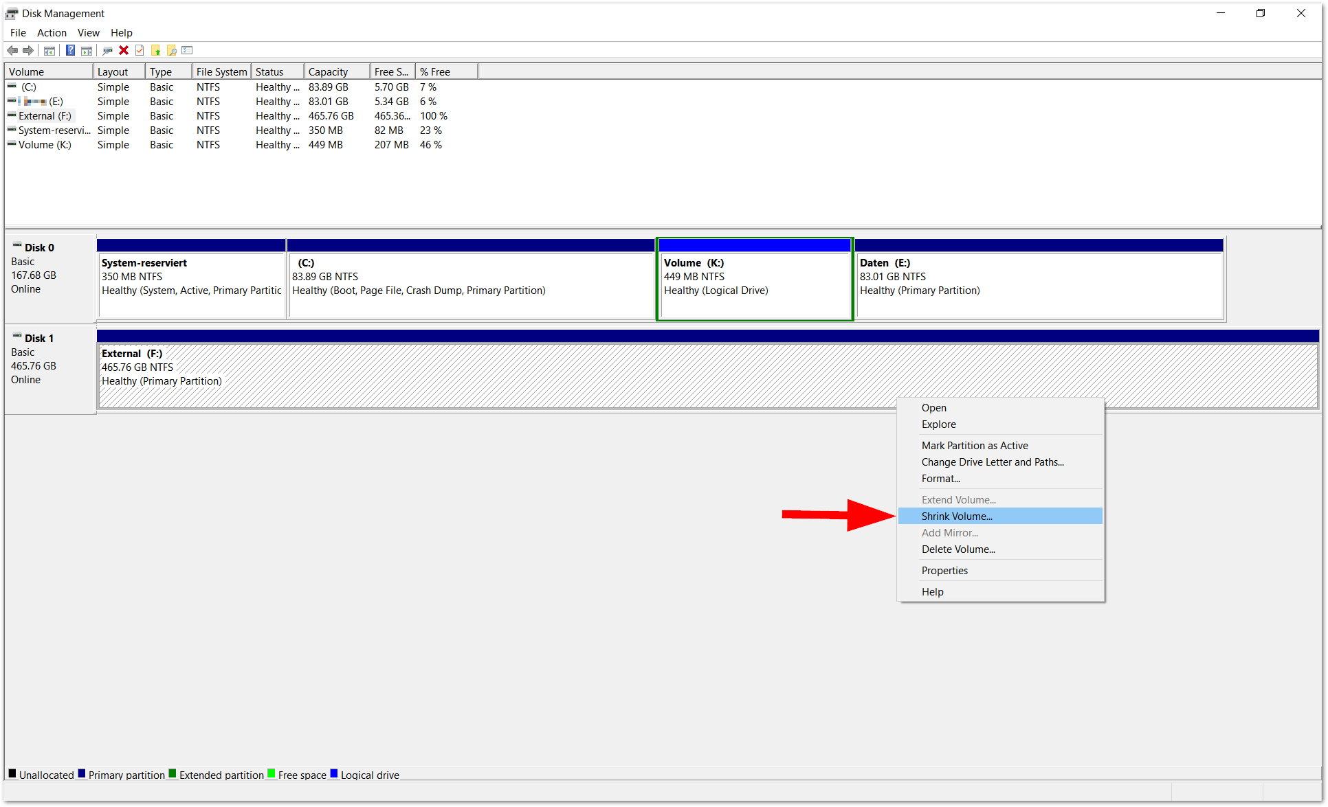 delete partition external hard drive windows 10