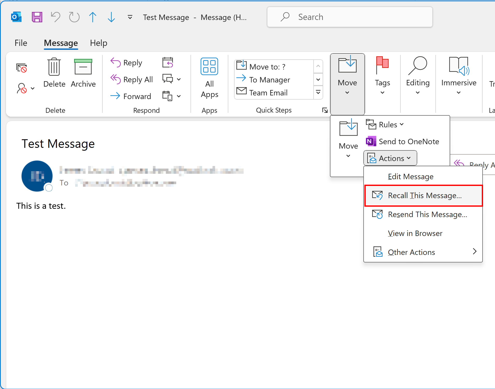 How to recall an email in Outlook Stepbystep instructions IONOS