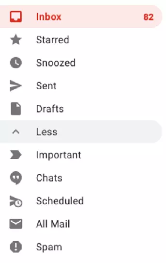 Screenshot of the “Spam” option in Gmail