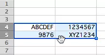 Excel: Select the cells you want to move