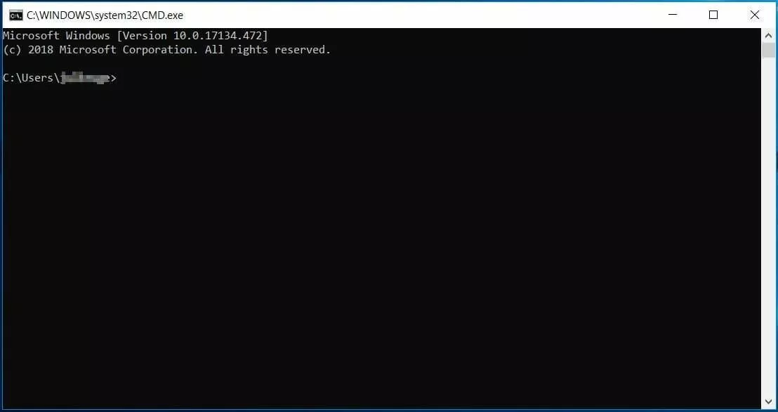 The Windows command prompt