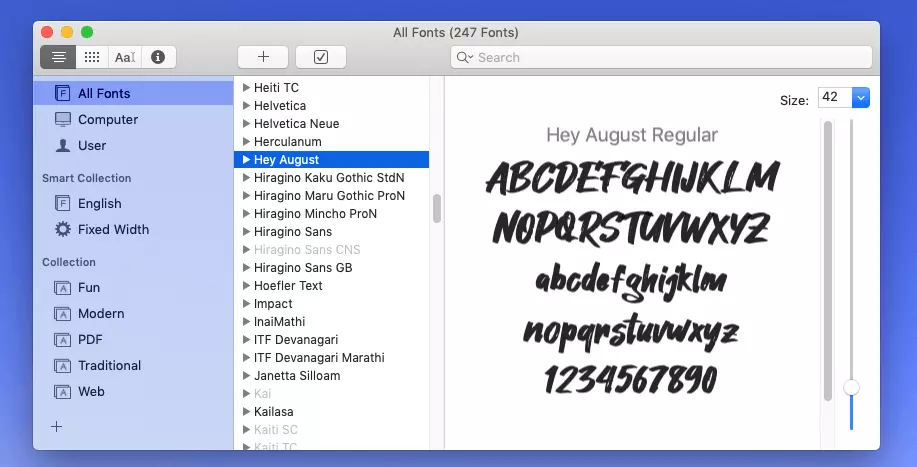 Add Mac fonts: All fonts in the collection