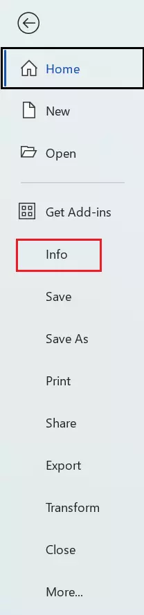 Word: Options in the File menu