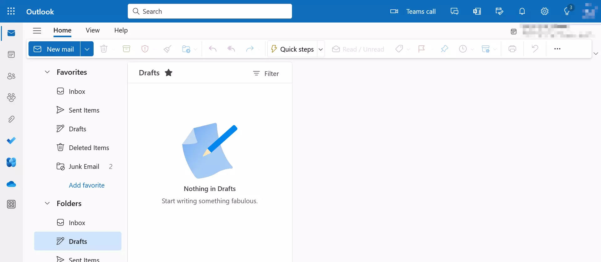 Web interface for Outlook on the web