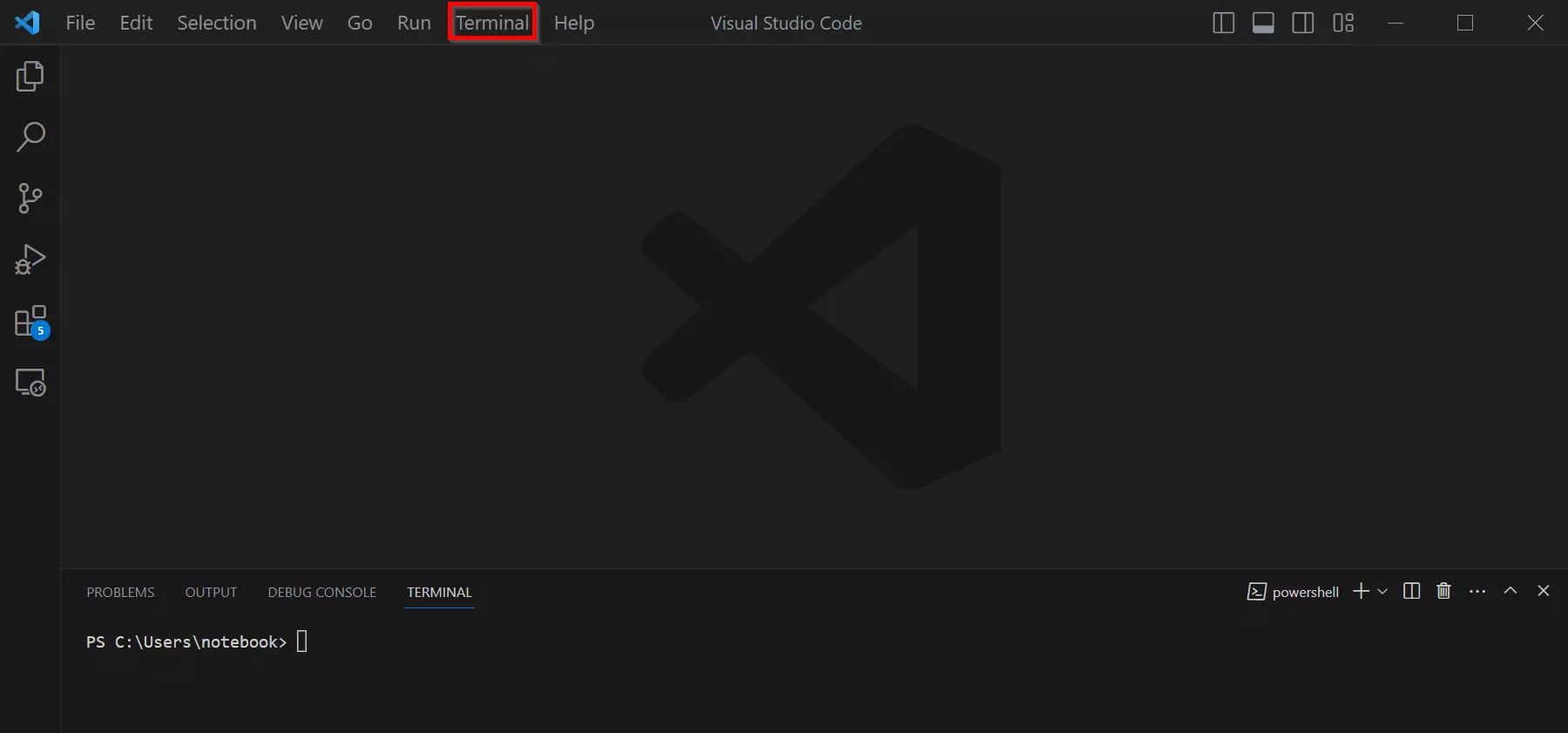 VS Code terminal