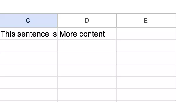 Screenshot of cut-off content in a cell in Google Sheets