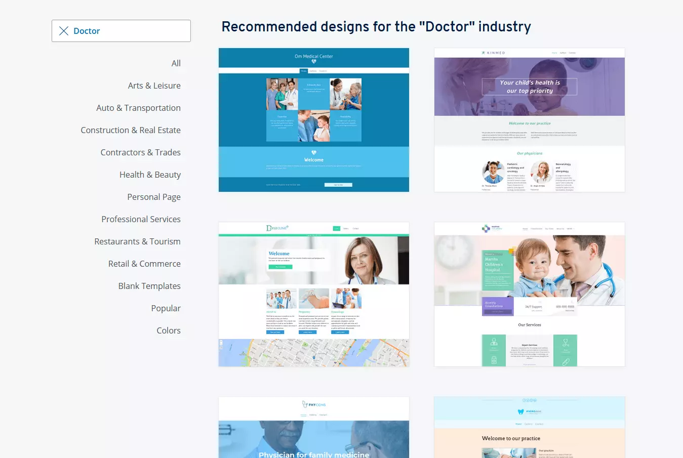 IONOS Design templates: recommended designs for the medical industry