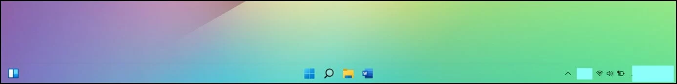 A completely transparent taskbar in Windows 11