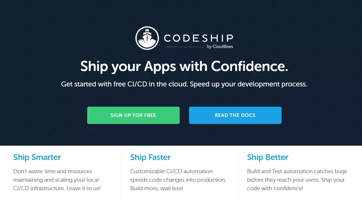 Codeship homepage