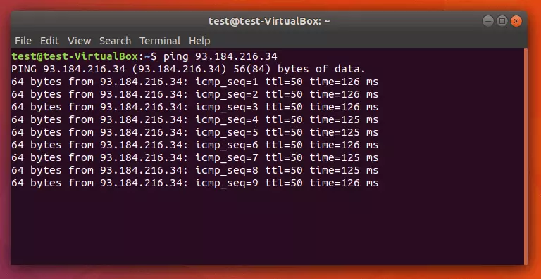 Continuous ping in Linux terminal