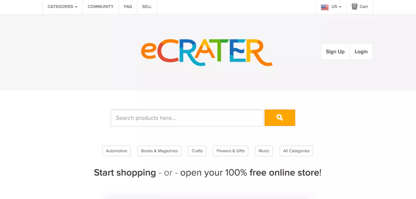 eCRATER website