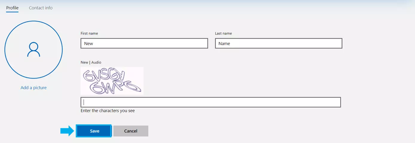 Dialog to choose new Microsoft account name