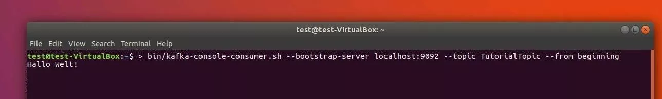 Ubuntu terminal: manual creation of a Kafka consumer