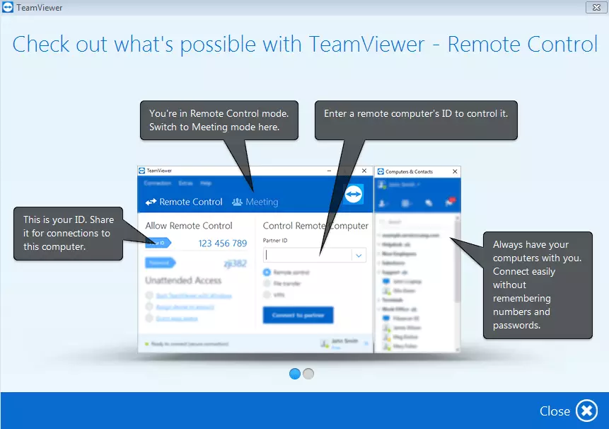 Homepage of TeamViewer