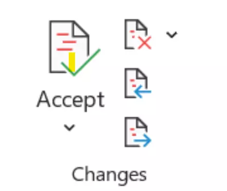 Accept or reject tracked changes in Word