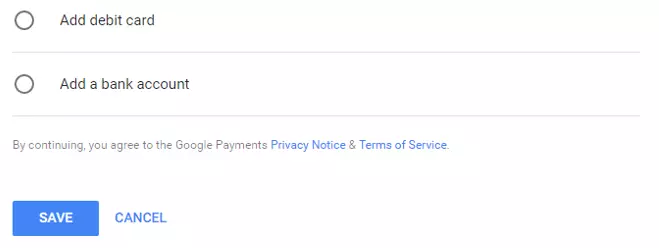 Google Pay: Register debit cards and bank accounts