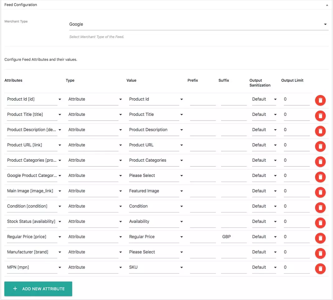 Screenshot of Product Feed Manager For WooCommerce