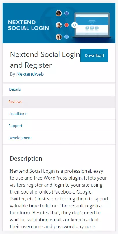 “Nextend Social Login and Register” on wordpress.org