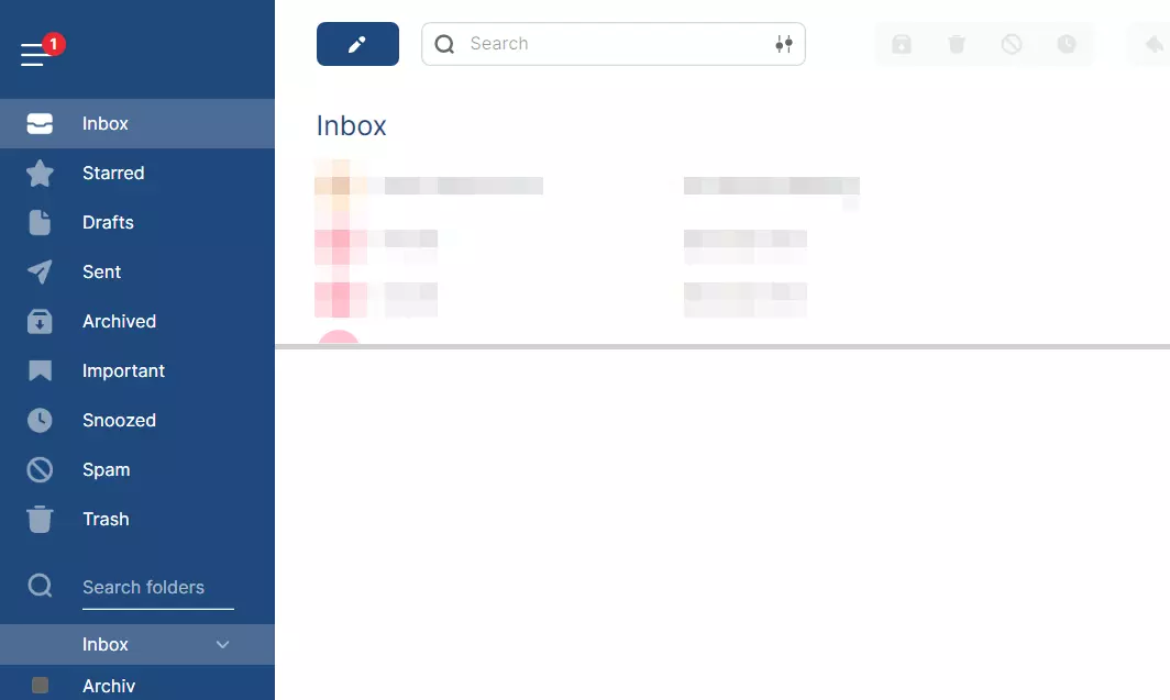 Screenshot of the Mailbird interface