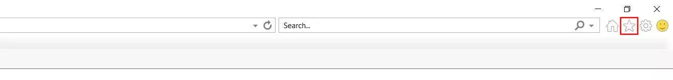 Internet Explorer 11: Star icon in the menu bar