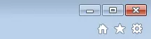Internet Explorer: symbol in the top right