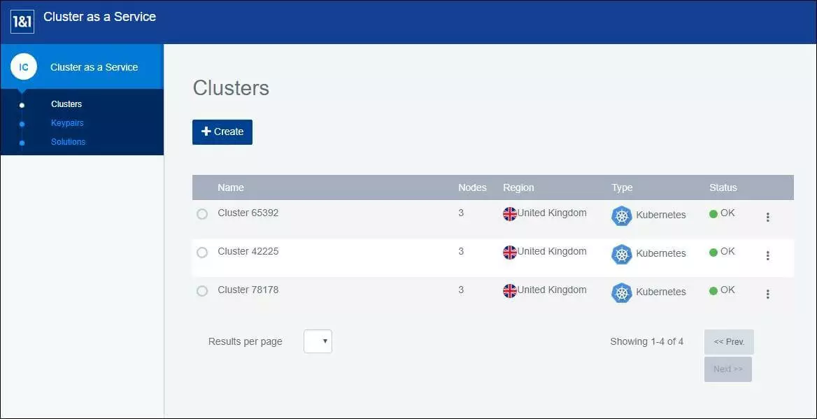 The IONOS cloud panel