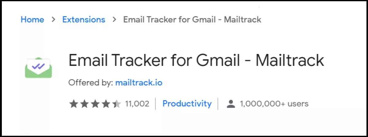 Mailtrack provides read receipt and tracks activity of sent emails