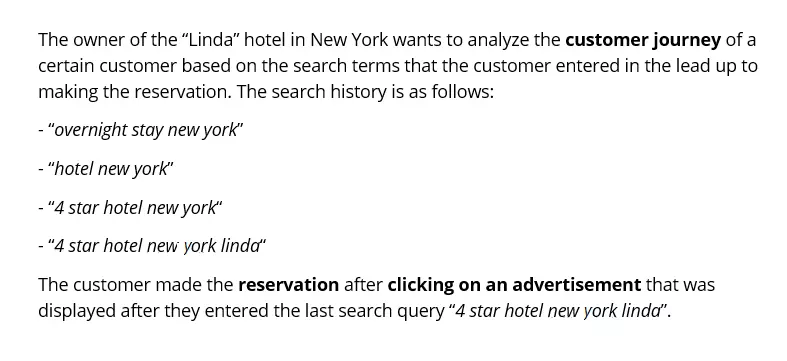 Example scenario for using attribution models