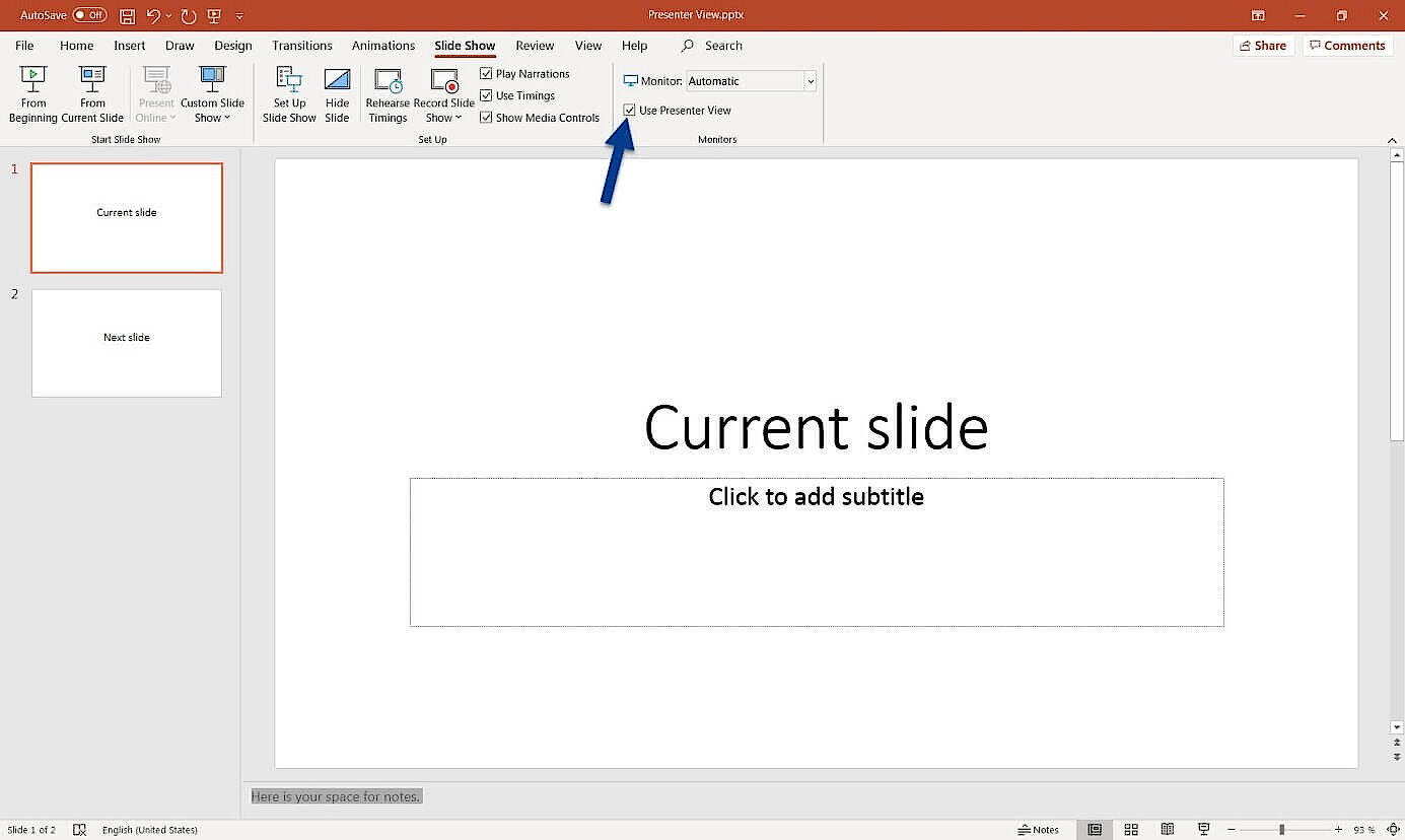 Presenter view in PowerPoint: Setting up and using the Presentation ...