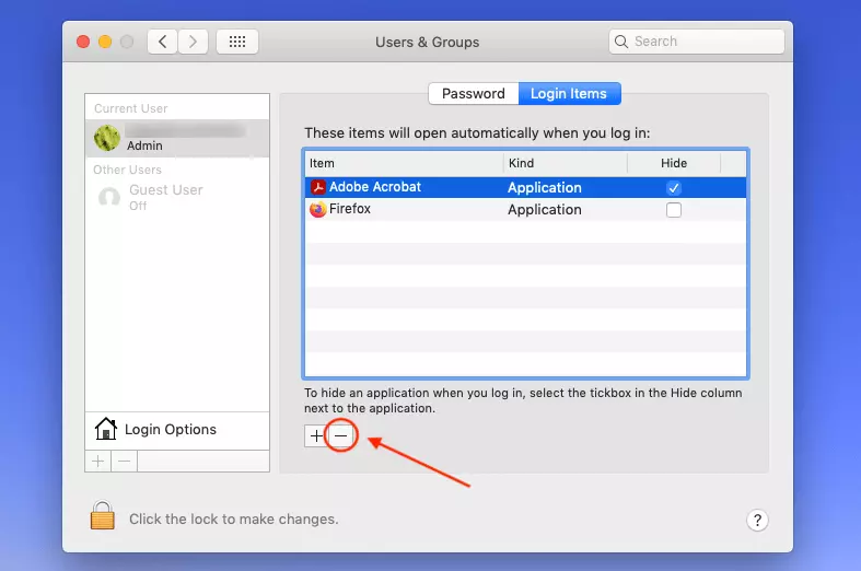 Speed up Mac: Remove login objects