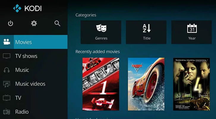 Kodi’s user interface