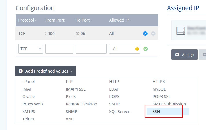 Click SSH