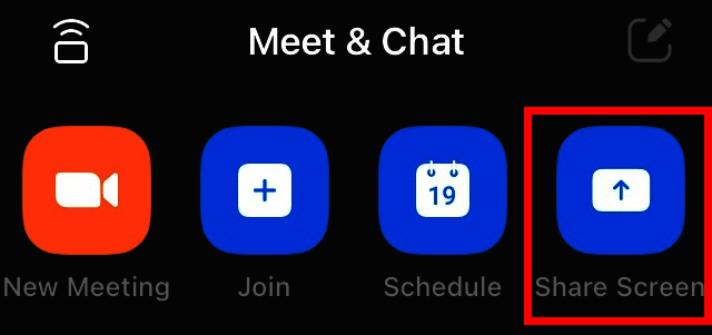 Zoom iPhone app with screen sharing option
