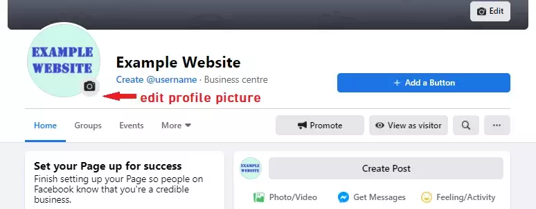 Edit your Facebook profile picture in a browser