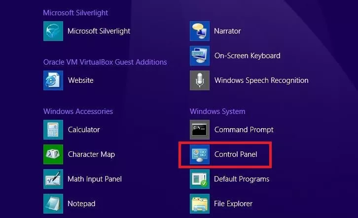 Snippet of the app overview in Windows 8