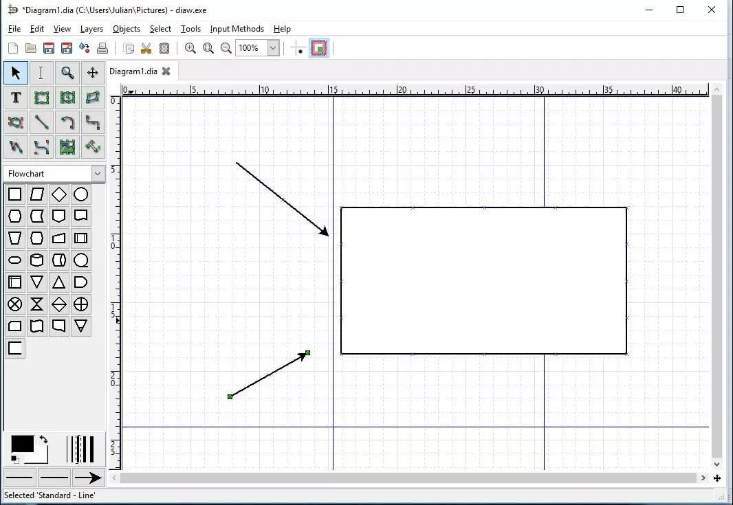 GNOME Tool Dia user interface