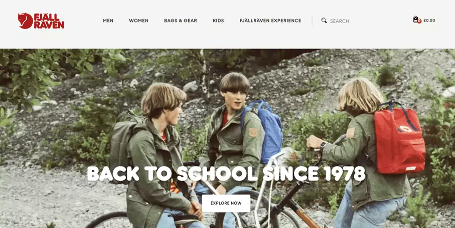 The Fjällräven homepage