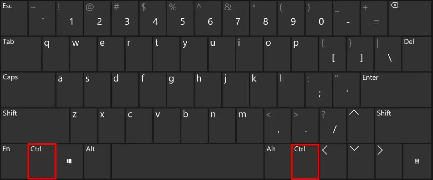 Windows keyboard: Ctrl key