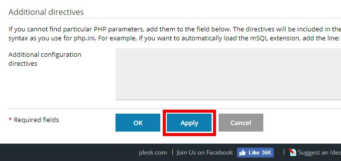 Plesk - Apply PHP Version