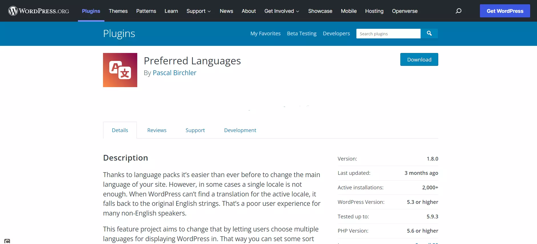 Preferred Languages plugin