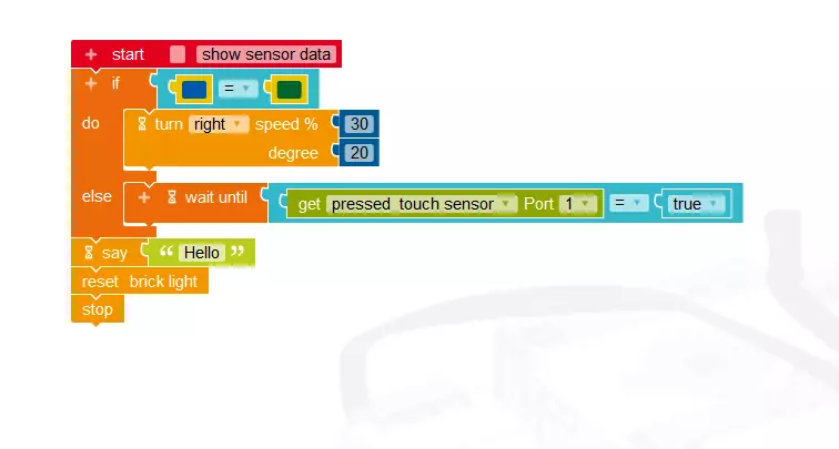 Visual programming with graphical elements in NEPO