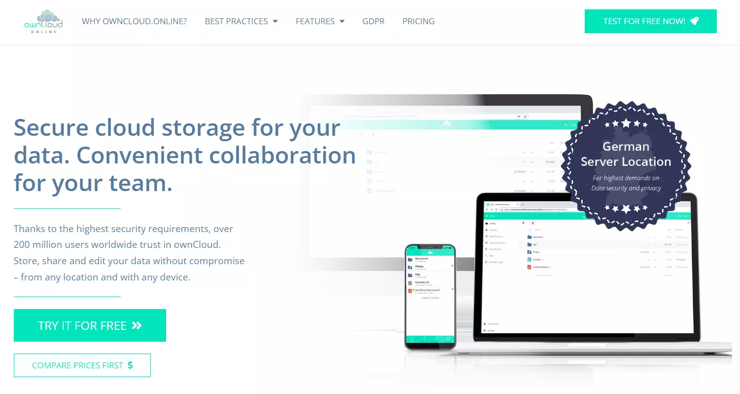 ownCloud website homepage