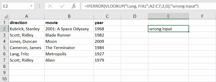 Example of combining IFERROR and VLOOKUP in Excel