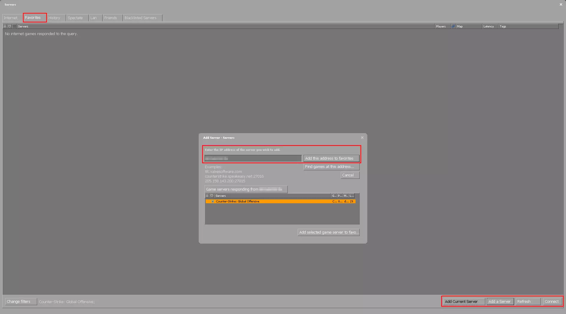 CS:GO: Add Server in the Community Server Browser